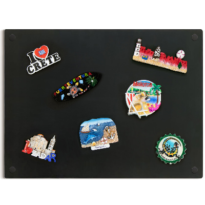 Decoratief metalen magneetbord Zwart