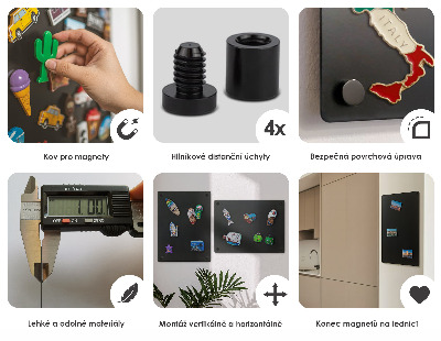 Decoratief metalen magneetbord Zwart