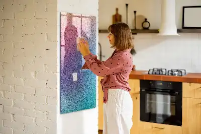 Decoratief glazen wandbord beschrijfbaar en magnetisch met abstracte voorstelling Geleidelijke abstractie