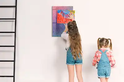 Decoratief glazen wandbord beschrijfbaar en magnetisch met abstracte voorstelling Geleidelijke abstractie