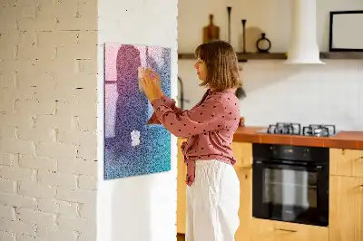 Decoratief glazen wandbord beschrijfbaar en magnetisch met abstracte voorstelling Geleidelijke abstractie