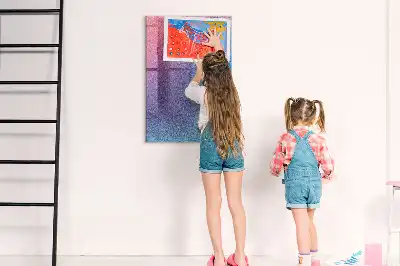 Decoratief glazen wandbord beschrijfbaar en magnetisch met abstracte voorstelling Geleidelijke abstractie