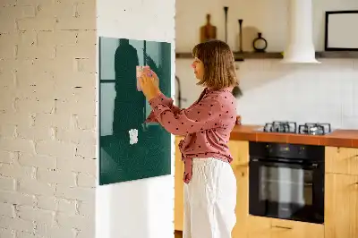 Magnetisch glazen wandbord met lijn- en bladpatroon