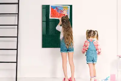 Magnetisch glazen wandbord met lijn- en bladpatroon