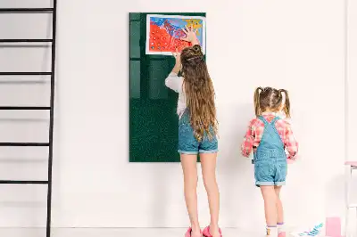 Magnetisch glazen wandbord met lijn- en bladpatroon