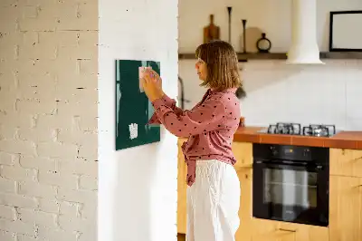 Magnetisch glazen wandbord met lijn- en bladpatroon