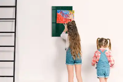 Magnetisch glazen wandbord met lijn- en bladpatroon