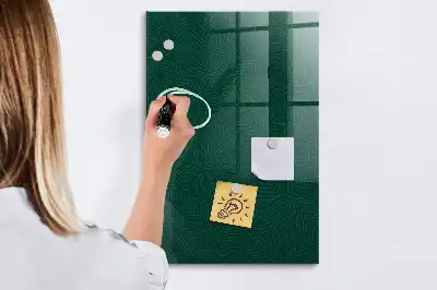 Magnetisch glazen wandbord met lijn- en bladpatroon
