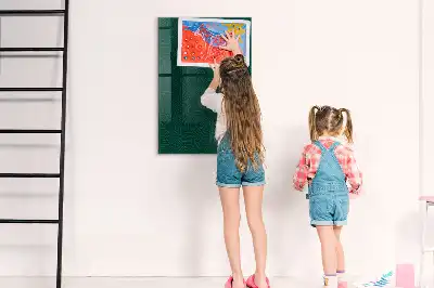 Magnetisch glazen wandbord met lijn- en bladpatroon