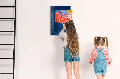 Decoratief glazen wandbord magnetisch en beschrijfbaar met decoratief patroon