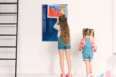 Decoratief glazen wandbord magnetisch en beschrijfbaar met decoratief patroon