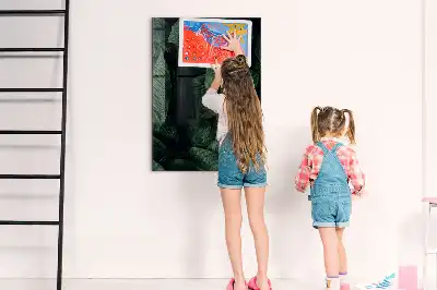 Magnetisch glazen wandbord met print van oerwoud met plantenbladeren