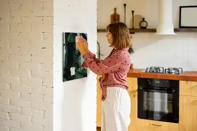 Magnetisch glazen wandbord met print van oerwoud met plantenbladeren