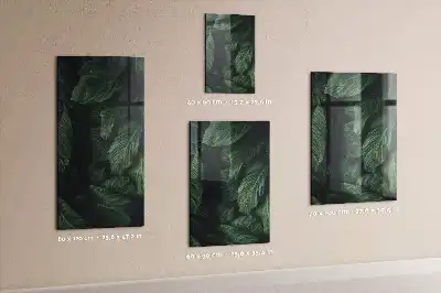 Magnetisch glazen wandbord met print van oerwoud met plantenbladeren