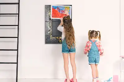 Decoratief glazen wandbord beschrijfbaar en magnetisch met gouden confetti