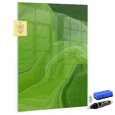 Magnetisch glazen wandbord met abstracte golfprint