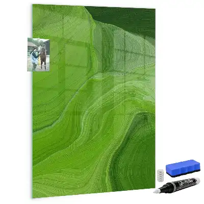 Magnetisch glazen wandbord met abstracte golfprint