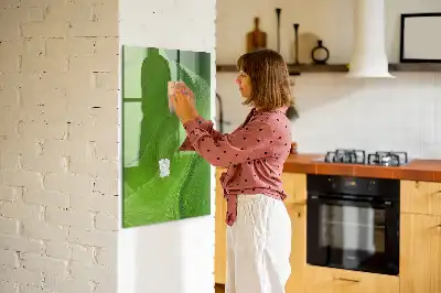 Magnetisch glazen wandbord met abstracte golfprint