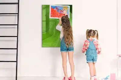 Magnetisch glazen wandbord met abstracte golfprint