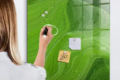 Magnetisch glazen wandbord met abstracte golfprint
