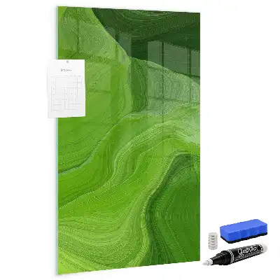 Magnetisch glazen wandbord met abstracte golfprint