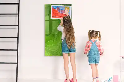 Magnetisch glazen wandbord met abstracte golfprint