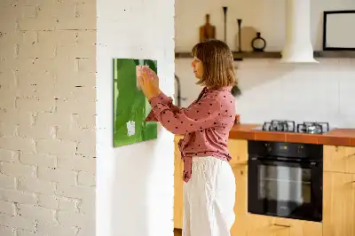 Magnetisch glazen wandbord met abstracte golfprint