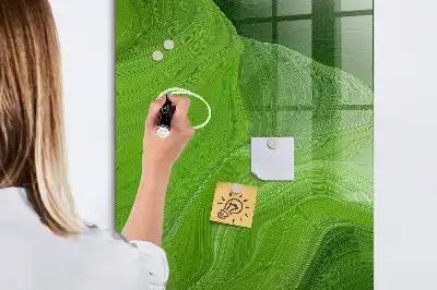 Magnetisch glazen wandbord met abstracte golfprint