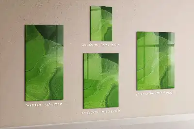 Magnetisch glazen wandbord met abstracte golfprint
