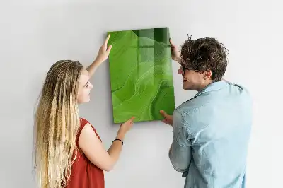 Magnetisch glazen wandbord met abstracte golfprint