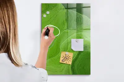 Magnetisch glazen wandbord met abstracte golfprint