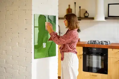 Magnetisch glazen wandbord met abstracte golfprint