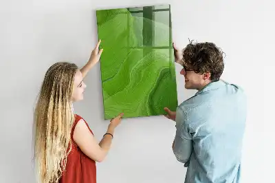Magnetisch glazen wandbord met abstracte golfprint