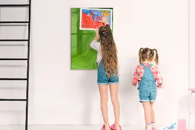 Magnetisch glazen wandbord met abstracte golfprint