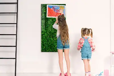 Decoratief glazen wandbord beschrijfbaar en magnetisch met motief van een haag van bladeren