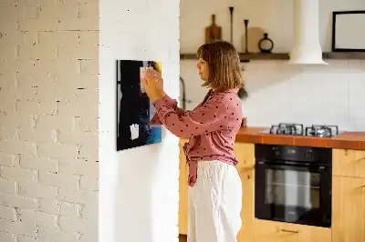 Magnetisch glazen wandbord kleurrijk poeder design