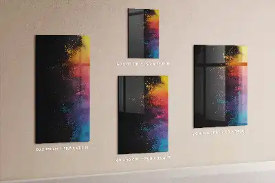 Magnetisch glazen wandbord kleurrijk poeder design