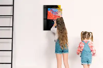 Magnetisch glazen wandbord kleurrijk poeder design