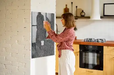 Magnetisch glazen wandbord met rostextuur
