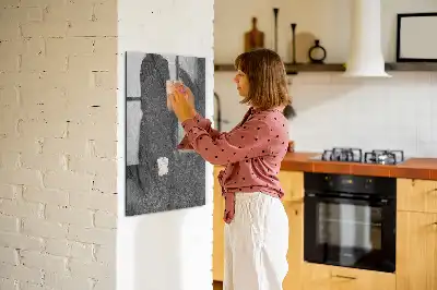 Magnetisch glazen wandbord met rostextuur