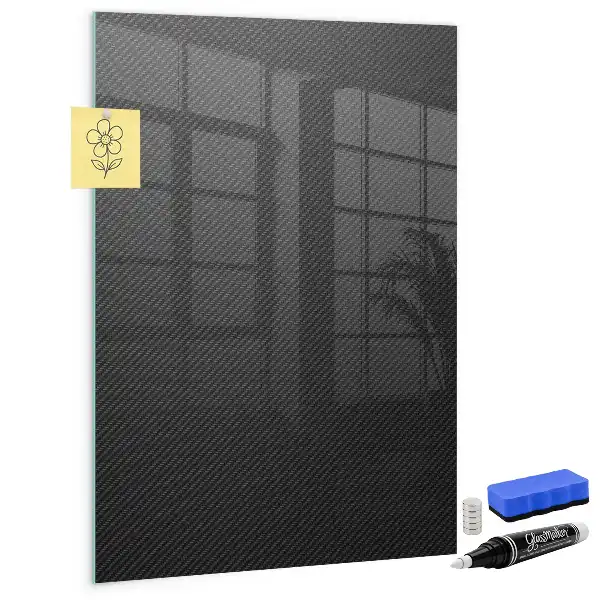 Decoratief glazen wandbord beschrijfbaar en magnetisch met donker patroon