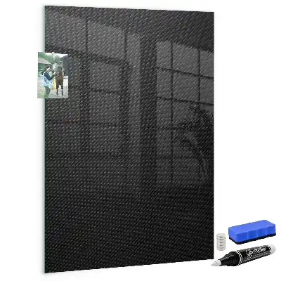 Decoratief glazen wandbord beschrijfbaar en magnetisch met donker patroon