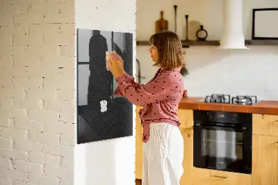 Decoratief glazen wandbord beschrijfbaar en magnetisch met donker patroon