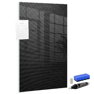 Decoratief glazen wandbord beschrijfbaar en magnetisch met donker patroon