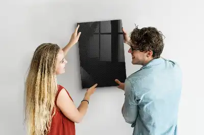 Decoratief glazen wandbord beschrijfbaar en magnetisch met donker patroon