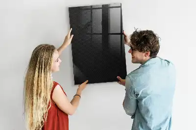 Decoratief glazen wandbord beschrijfbaar en magnetisch met donker patroon