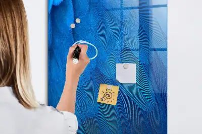 Magnetisch en uitwisbaar glazen wandbord met vogelveren print