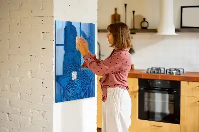 Magnetisch en uitwisbaar glazen wandbord met vogelveren print