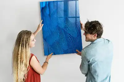 Magnetisch en uitwisbaar glazen wandbord met vogelveren print