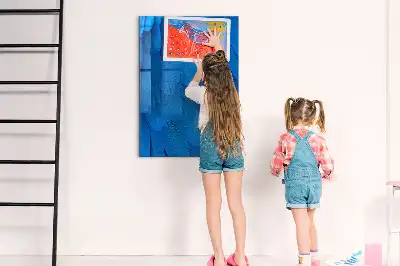 Magnetisch en uitwisbaar glazen wandbord met vogelveren print
